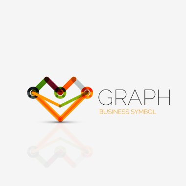 Soyut logo fikri, doğrusal grafik veya grafik iş simgesi. Yaratıcı vektör logo tasarım şablonu