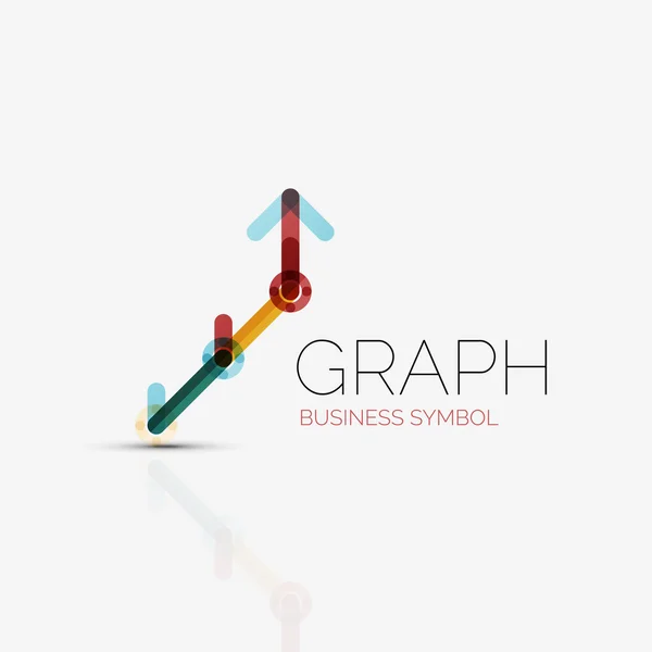 Abstract logo idea, linear chart or graph  business icon. Creative vector logotype design template — Stock Vector