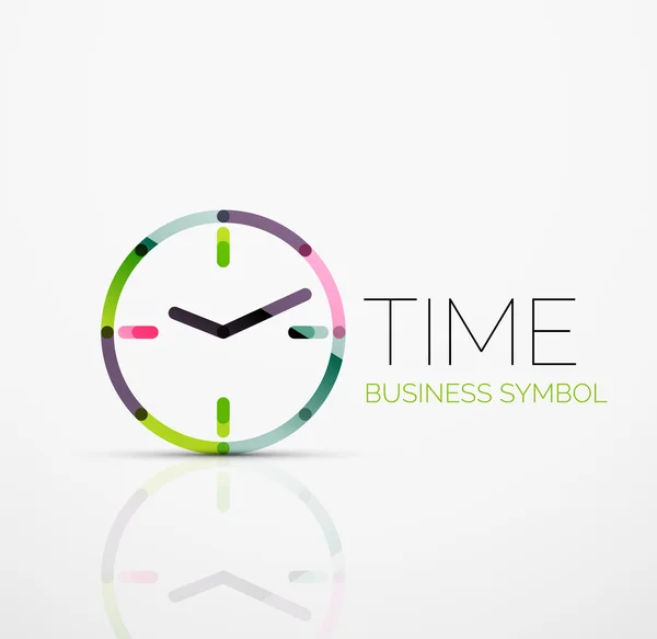 Idea del logo astratto vettoriale, concetto di tempo o icona dell'orologio aziendale. Modello di design logotipo creativo — Vettoriale Stock