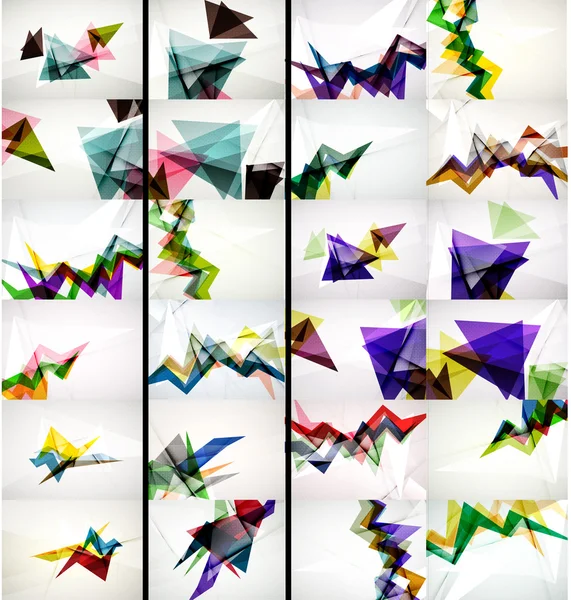 Conjunto de fondos abstractos geométricos de diseño triangular, estilo origami — Vector de stock