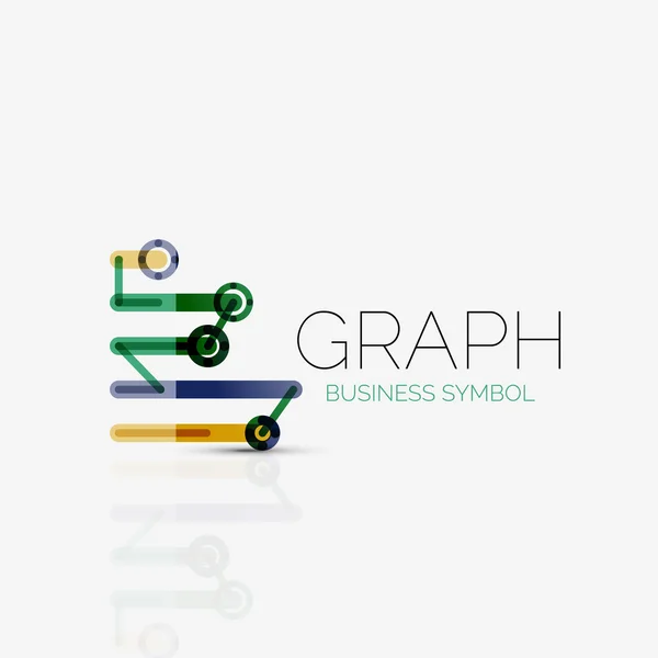 Idea abstracta del logotipo, gráfico lineal o icono de negocio gráfico. Plantilla de diseño del logotipo vector creativo — Vector de stock