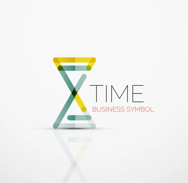 Idea de logotipo abstracto vectorial, concepto de tiempo o icono de negocio reloj. Plantilla de diseño del logotipo creativo — Archivo Imágenes Vectoriales