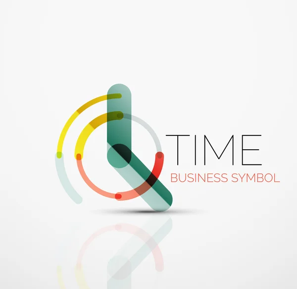 Vector abstract logo idea, time concept or clock business icon. Creative logotype design template — Stock Vector