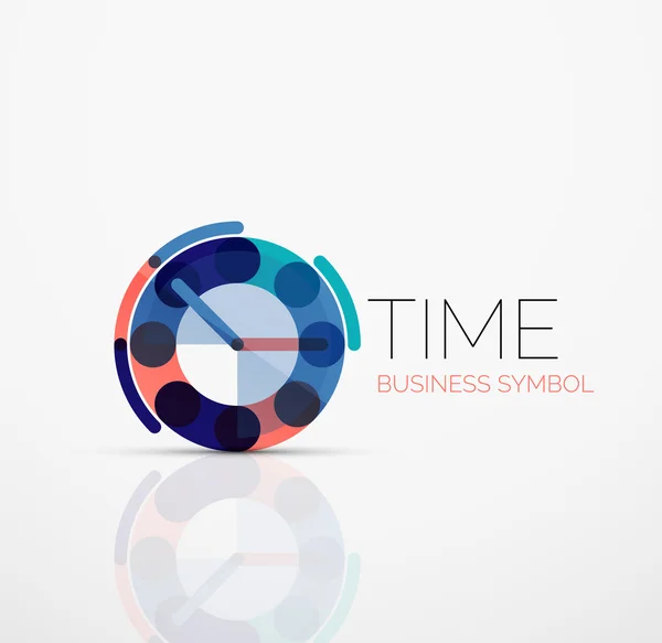 Vector abstract logo idea, time concept or clock business icon. Creative logotype design template — Stock Vector