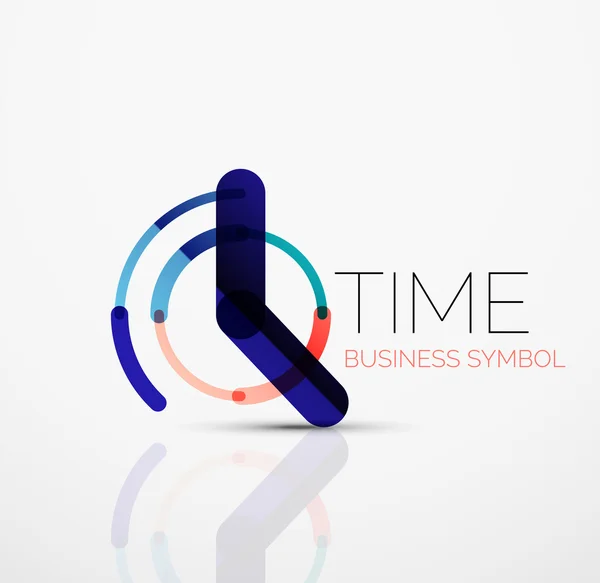 Vector abstract logo idea, time concept or clock business icon. Creative logotype design template — Stock Vector