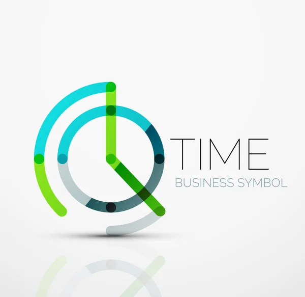 Idée de logo abstrait vectoriel, concept de temps ou icône d'entreprise horloge. Modèle de conception de logotype créatif — Image vectorielle