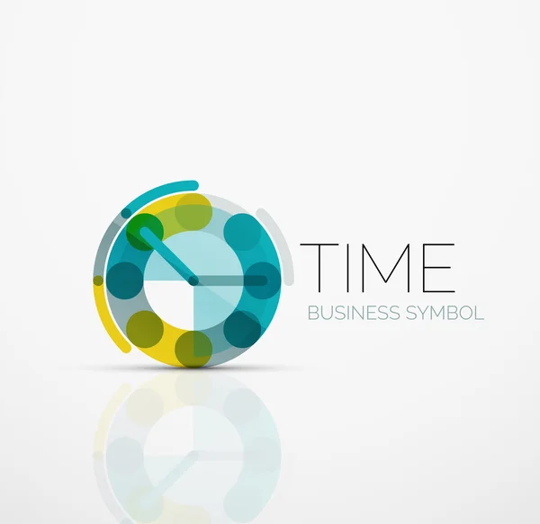 Vector abstract logo idea, time concept or clock business icon. Creative logotype design template — Stock Vector