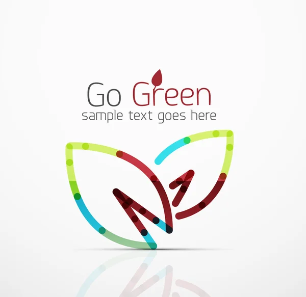 矢量抽象徽标观念、 生态叶、 自然植物、 绿色概念业务图标。创意标识设计模板 — 图库矢量图片
