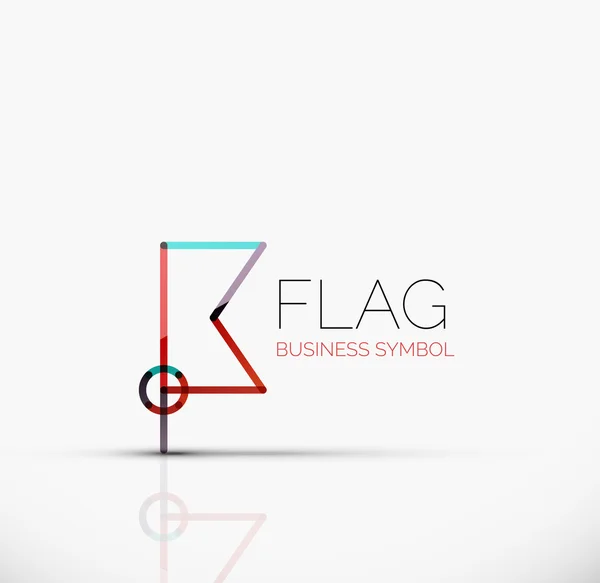 Logo flag, abstract linear geometric business icon — Stock Vector