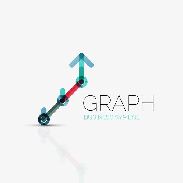 Abstract logo idea, linear chart or graph  business icon. Creative vector logotype design template — Stock Vector