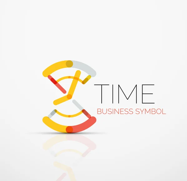 Idea de logotipo abstracto vectorial, concepto de tiempo o icono de negocio reloj. Plantilla de diseño del logotipo creativo — Vector de stock