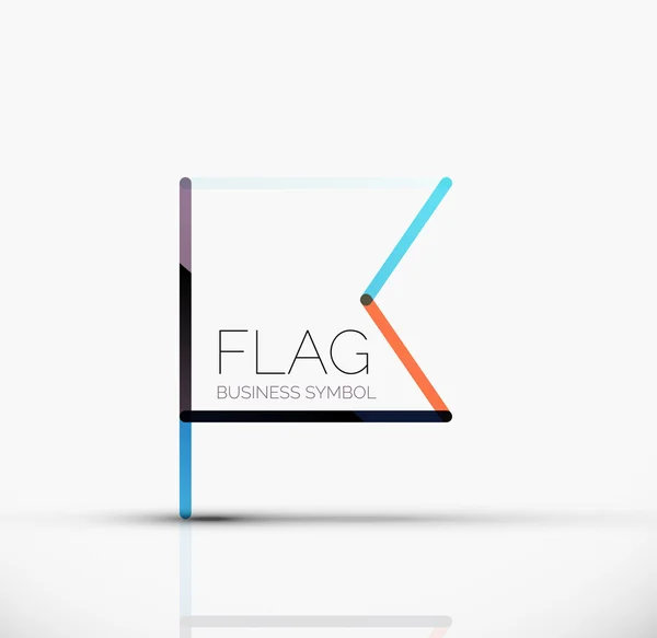 Logo Flagge, abstrakte linear geometrische Business-Ikone — Stockvektor