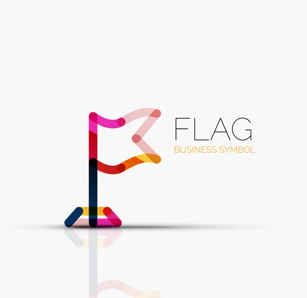 Logo flag, abstract linear geometric business icon — Stock Vector