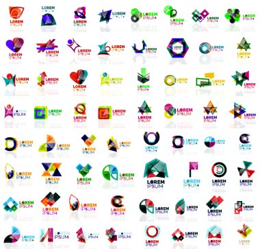 Mega set geometrik soyut logoları