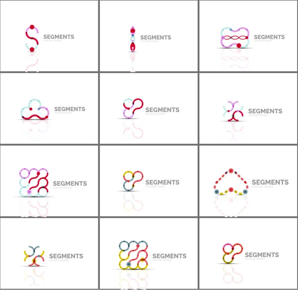 Set van lineaire abstracte logo's en swirl vormen. Bedrijf embleem, zakelijke pictogram — Stockvector