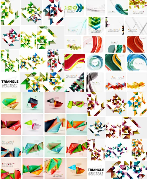 Mega conjunto de varias plantillas geométricas de estilo — Vector de stock