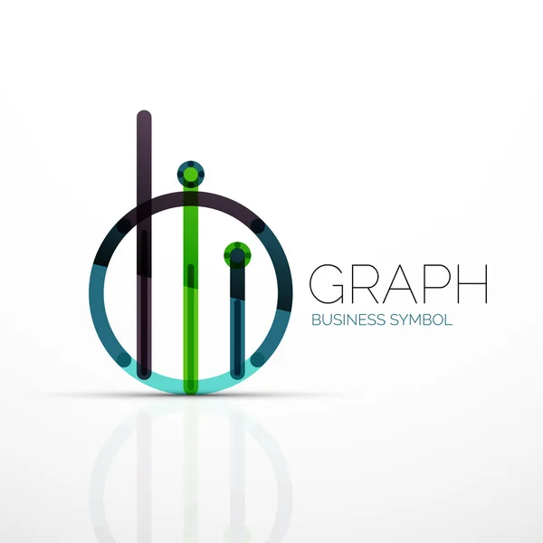 Idea astratta del logo, grafico lineare o icona del grafico aziendale. Modello di design del logotipo vettoriale creativo — Vettoriale Stock