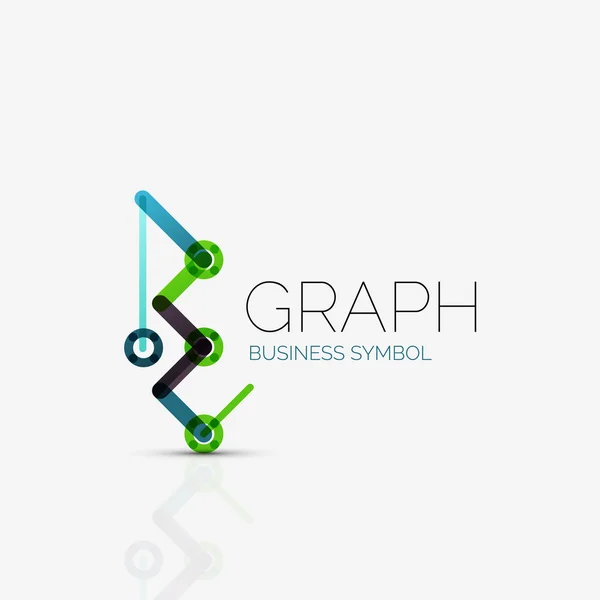 Abstract logo idea, linear chart or graph  business icon. Creative vector logotype design template — Stock Vector