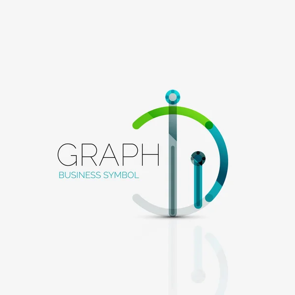 Idea abstracta del logotipo, gráfico lineal o icono de negocio gráfico. Plantilla de diseño del logotipo vector creativo — Vector de stock