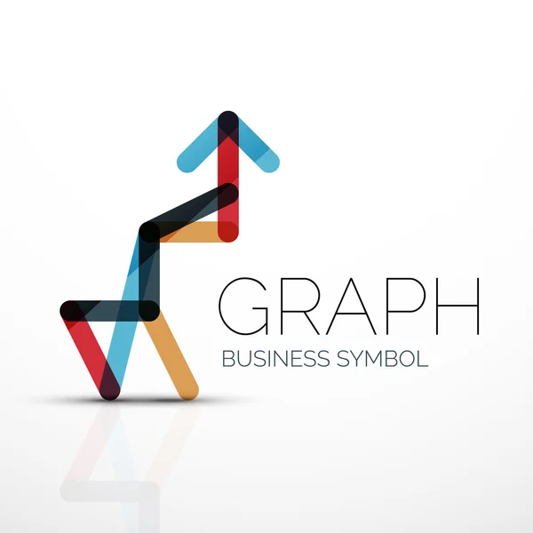 Abstract logo idea, linear chart or graph  business icon. Creative vector logotype design template — Stock Vector