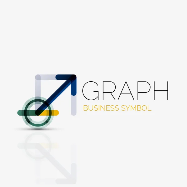 Abstract logo idea, linear chart or graph  business icon. Creative vector logotype design template — Stock Vector