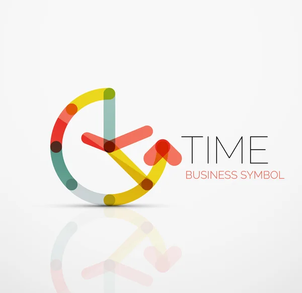 Vector abstract logo idea, time concept or clock business icon. Creative logotype design template — Stock Vector