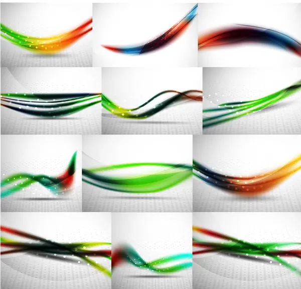 Wave backgrounds set, abstract vector — Stock Vector