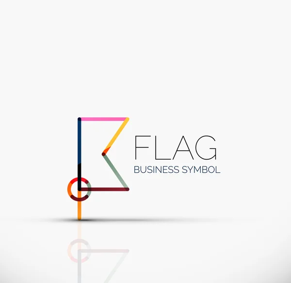 Logo flag, abstract linear geometric business icon — Stock Vector