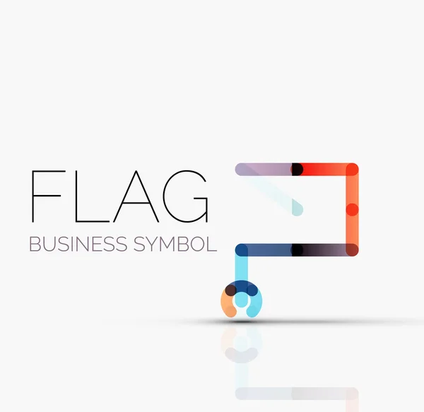 Logo flag, abstract linear geometric business icon — Stock Vector