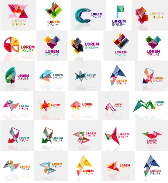 多彩的抽象折纸 logo 的集合 — 图库矢量图片