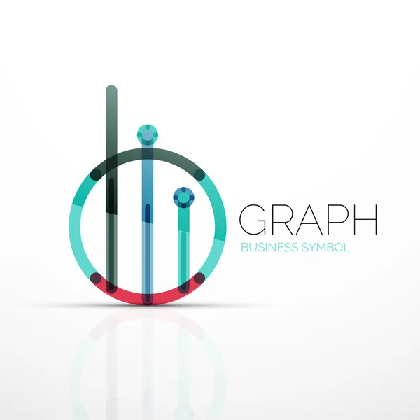 Abstrakte Logo-Idee, lineares Diagramm oder Grafik-Business-Ikone. kreative Vektor-Logotyp-Design-Vorlage — Stockvektor