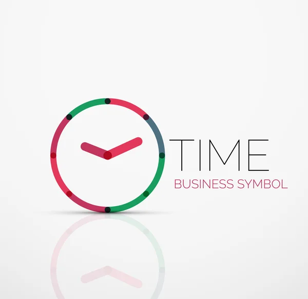 Vector abstract logo idea, time concept or clock business icon. Creative logotype design template — Stock Vector