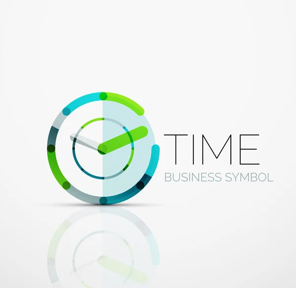 Vector abstract logo idea, time concept or clock business icon. Creative logotype design template — Stock Vector