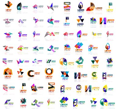 Mega set geometrik soyut logoları