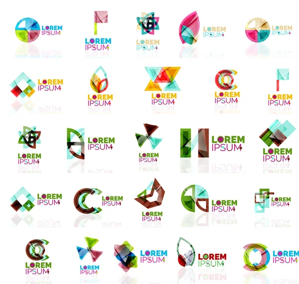다채로운 추상적인 종이 접기 로고의 컬렉션 — 스톡 벡터
