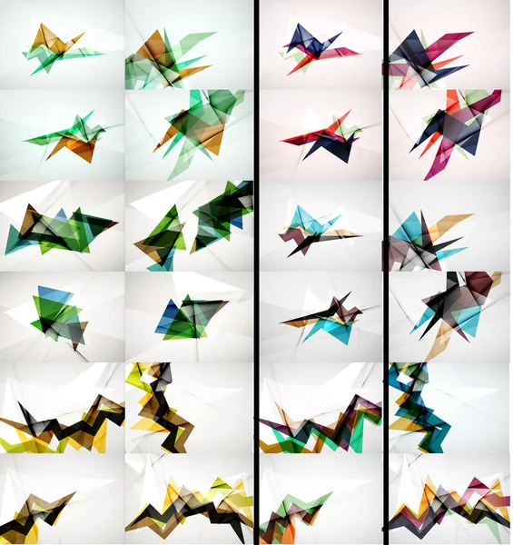 Set of triangle design geometric abstract backgrounds, origami style — Stock Vector