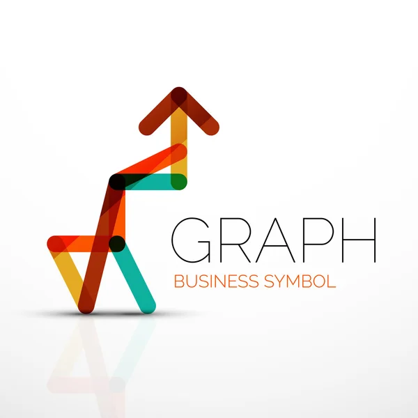 Streszczenie logo idea, Wykres liniowy lub wykres biznes ikona. Szablon projektu logo Creative wektor — Wektor stockowy