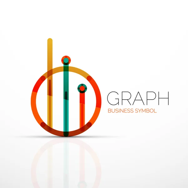 Idea abstracta del logotipo, gráfico lineal o icono de negocio gráfico. Plantilla de diseño del logotipo vector creativo — Vector de stock