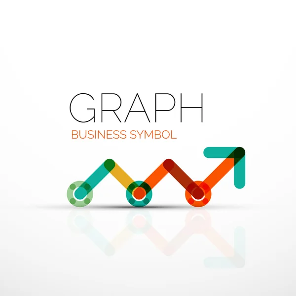 Abstract logo idea, linear chart or graph  business icon. Creative vector logotype design template — Stock Vector