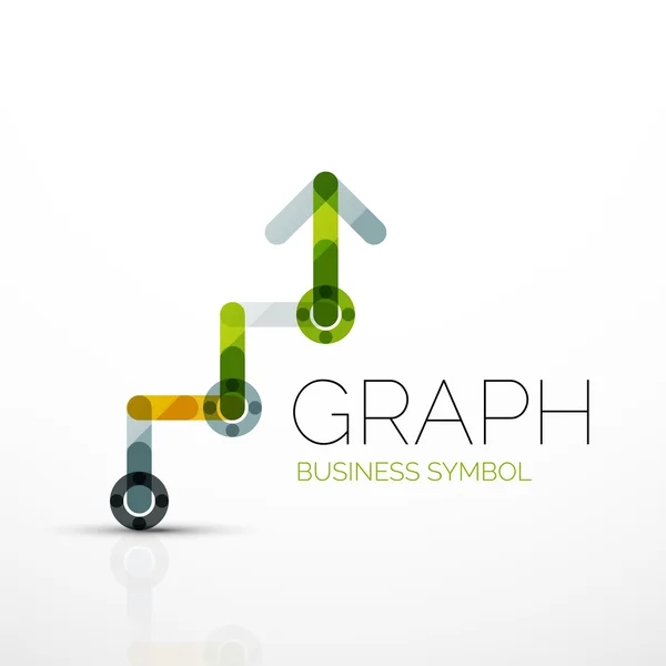 抽象的なロゴのアイデア、線形グラフまたはグラフ ビジネス アイコン。創造的なベクトルのロゴのデザイン テンプレート — ストックベクタ
