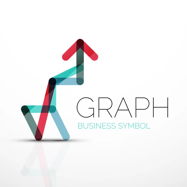 Abstract logo idea, linear chart or graph  business icon. Creative vector logotype design template — Stock Vector