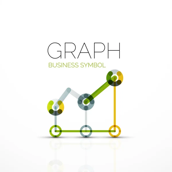 Abstrakt logo idé, linjär diagram eller graf business ikon. Kreativa vektor logotyp formgivningsmall — Stock vektor