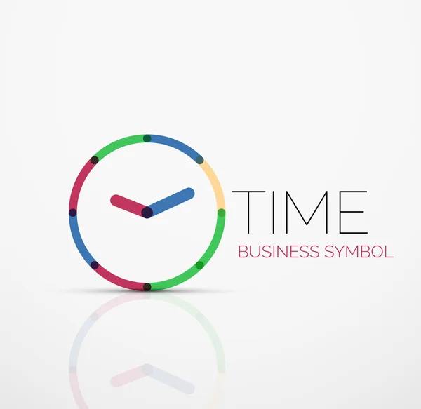 Vector abstract logo idea, time concept or clock business icon. Creative logotype design template — Stock Vector