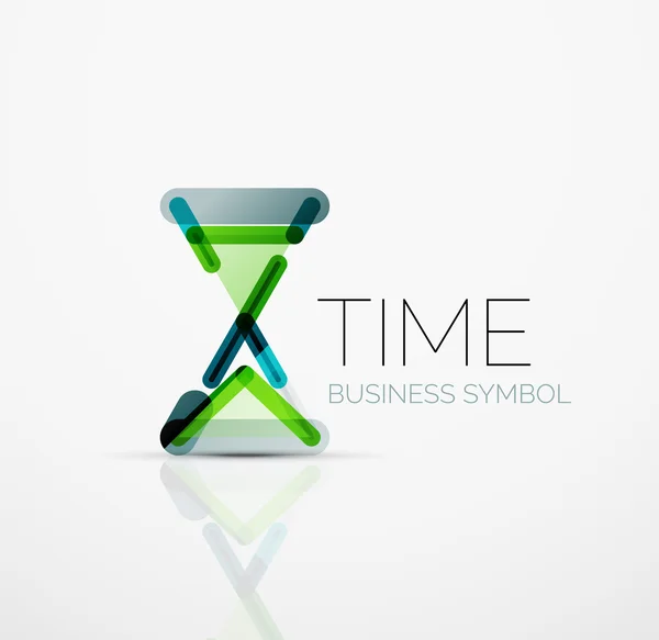 Ide logo abstrak vektor, konsep waktu atau ikon bisnis jam. Templat desain logotype kreatif - Stok Vektor