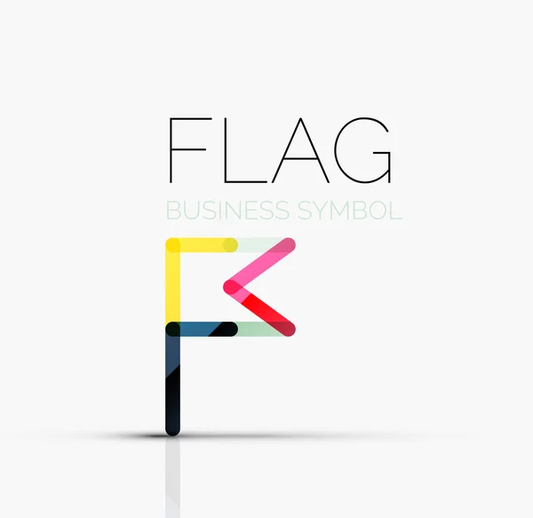 Logo flag, abstract linear geometric business icon — Stock Vector