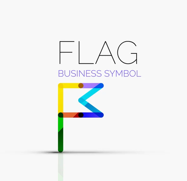 Logo flag, abstract linear geometric business icon — Stock Vector