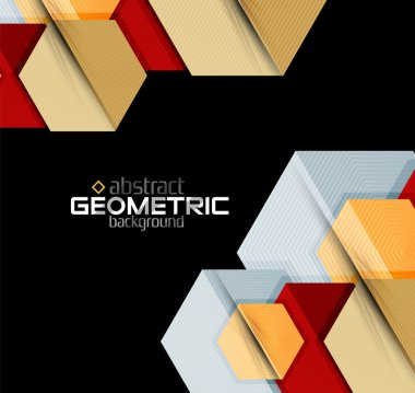 Siyah dokulu kağıt geometrik şekiller