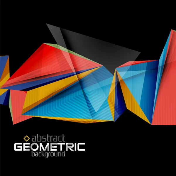 Forme geometriche in carta strutturata su nero — Vettoriale Stock
