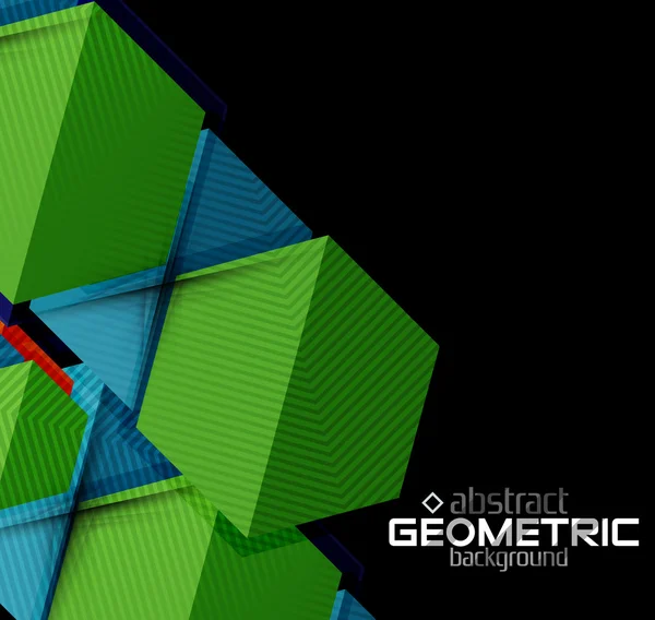 Forme geometriche in carta strutturata su nero — Vettoriale Stock