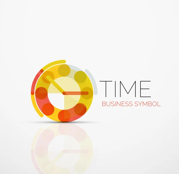 Vector abstract logo idea, time concept or clock business icon. Creative logotype design template — Stock Vector